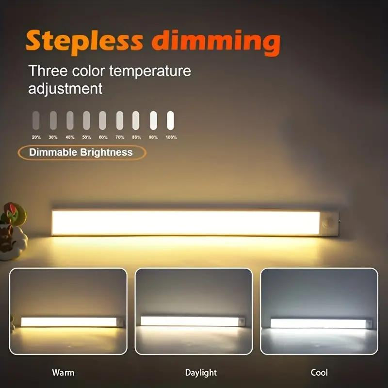 LED under Cabinet Light, Rechargeable Magnetic Strip Lights, Indoor Motion-Sensor Light, under Closet Light for Kitchen, Closet, Cabinet, LED Lights for Bedroom