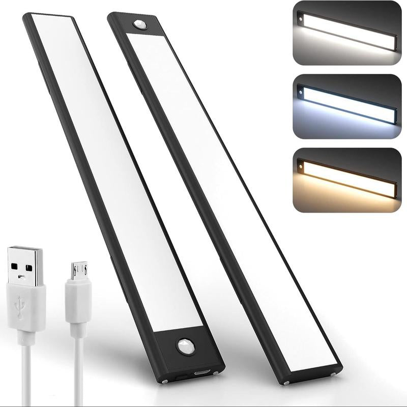 LED under Cabinet Light, Rechargeable Magnetic Strip Lights, Indoor Motion-Sensor Light, under Closet Light for Kitchen, Closet, Cabinet, LED Lights for Bedroom
