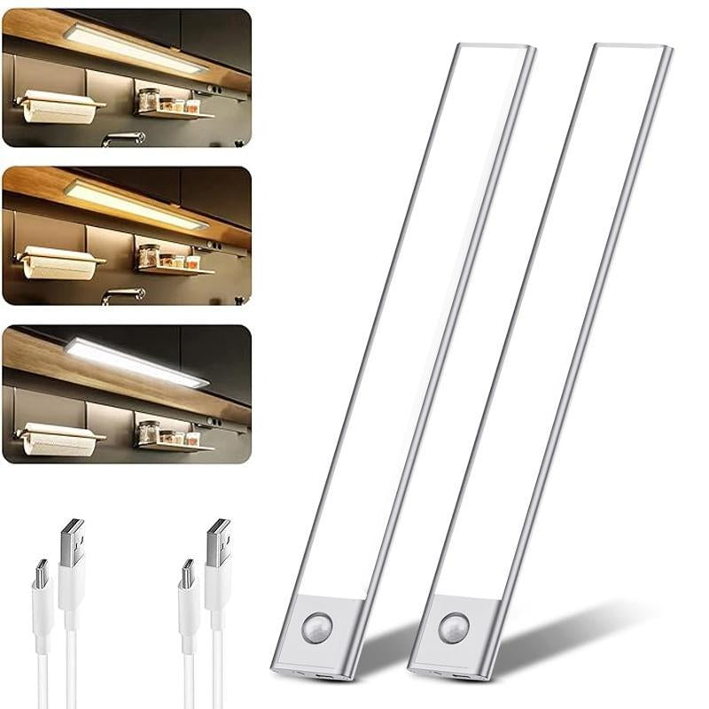 LED under Cabinet Light, Rechargeable Magnetic Strip Lights, Indoor Motion-Sensor Light, under Closet Light for Kitchen, Closet, Cabinet, LED Lights for Bedroom