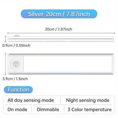 LED under Cabinet Light, Rechargeable Magnetic Strip Lights, Indoor Motion-Sensor Light, under Closet Light for Kitchen, Closet, Cabinet, LED Lights for Bedroom